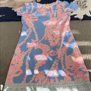 Lilly Pulitzer Blue and Pink Floral Midi Dress